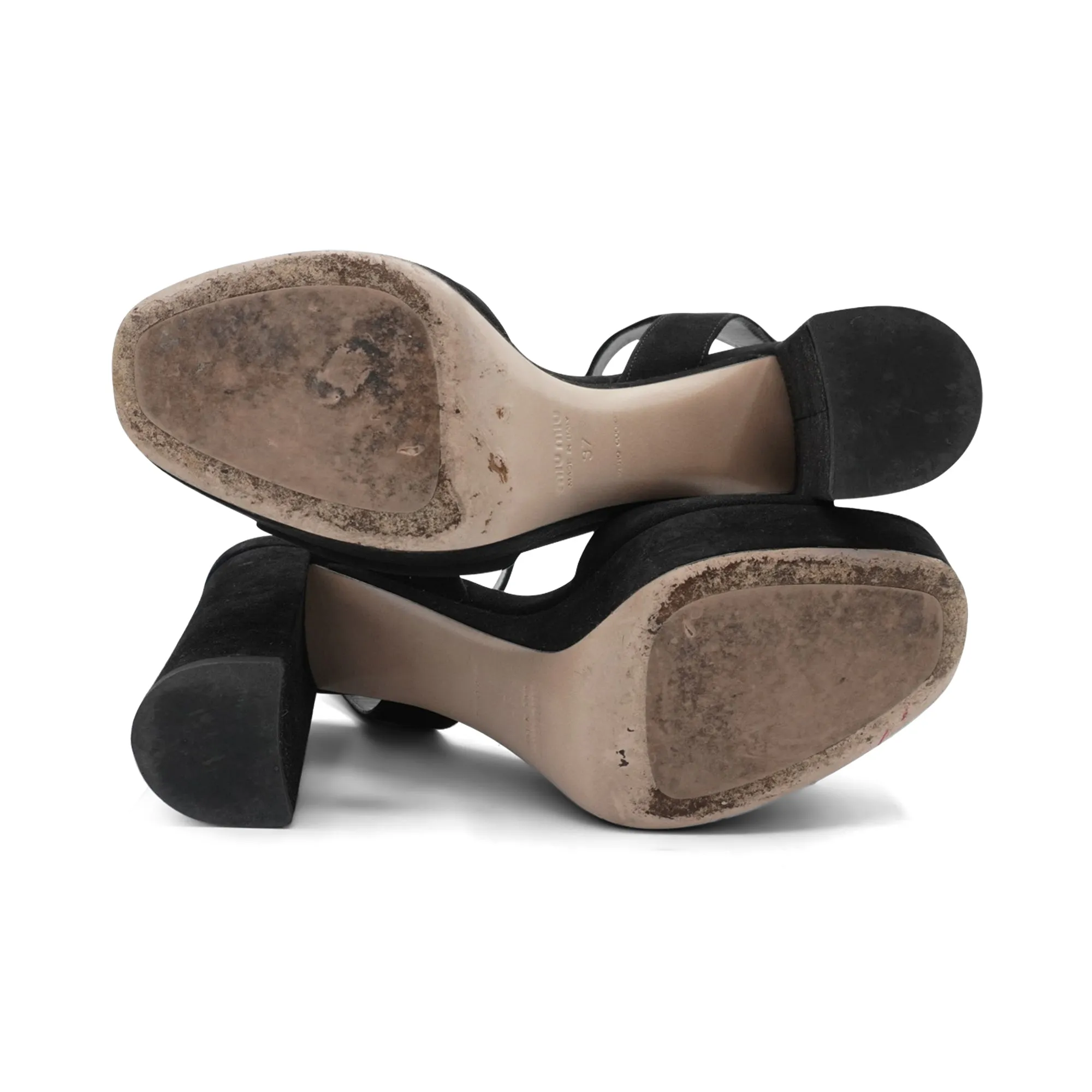 Miu Miu Block Heel Sandals - Women's 37