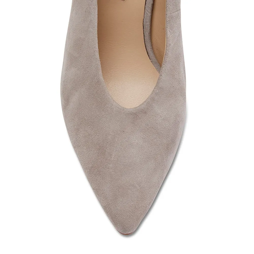 Nancy Heel in Grey Suede
