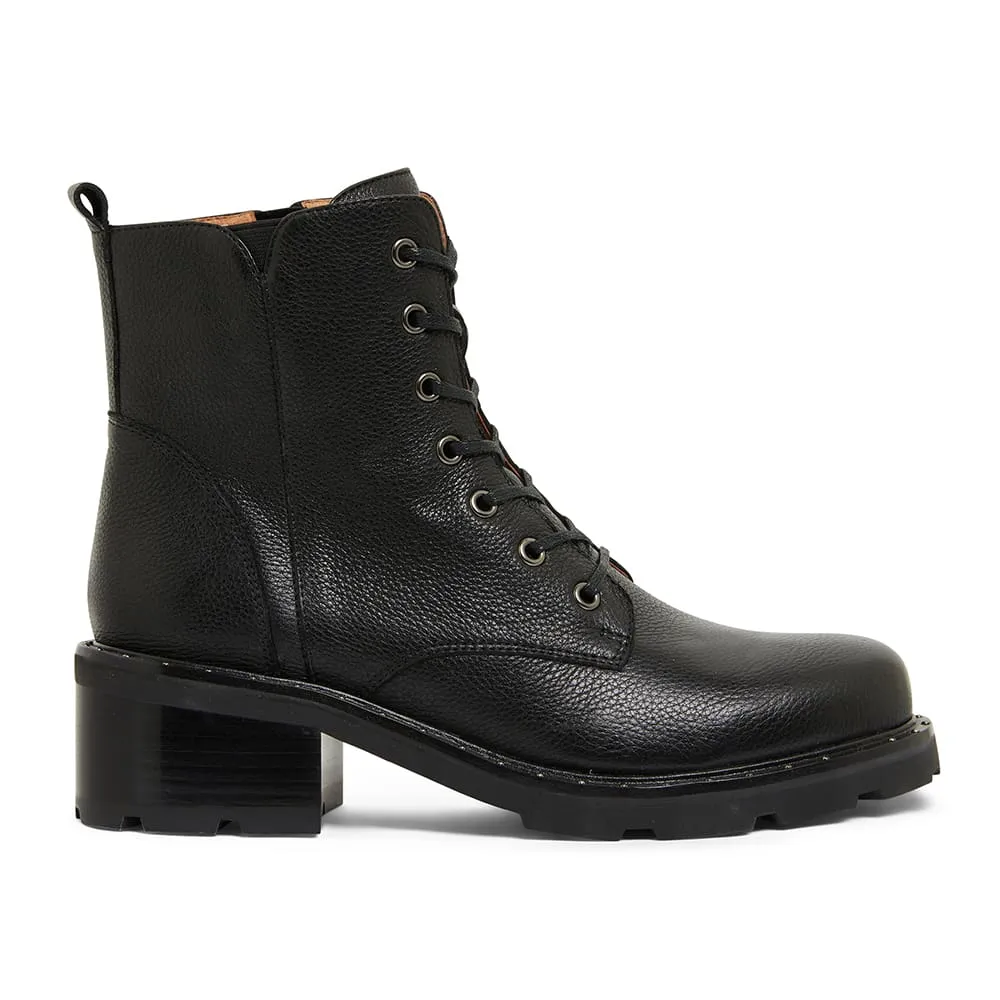 National Boot in Black Leather