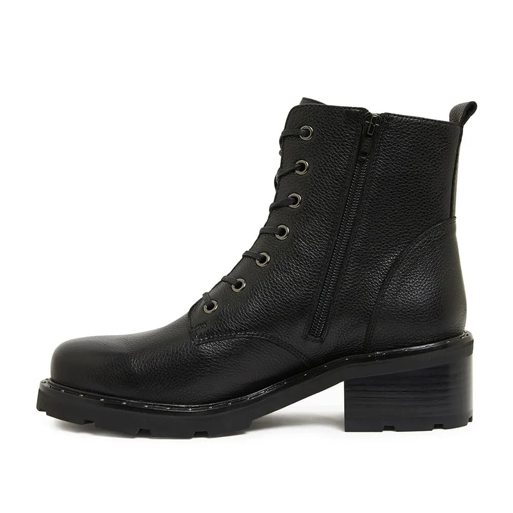 National Boot in Black Leather