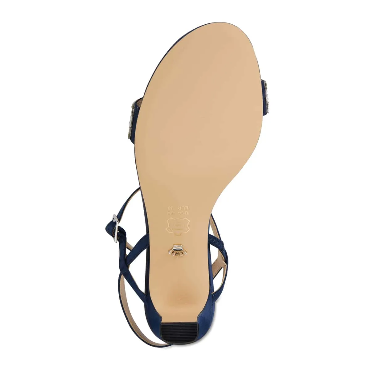 Noela Heel in Navy Satin