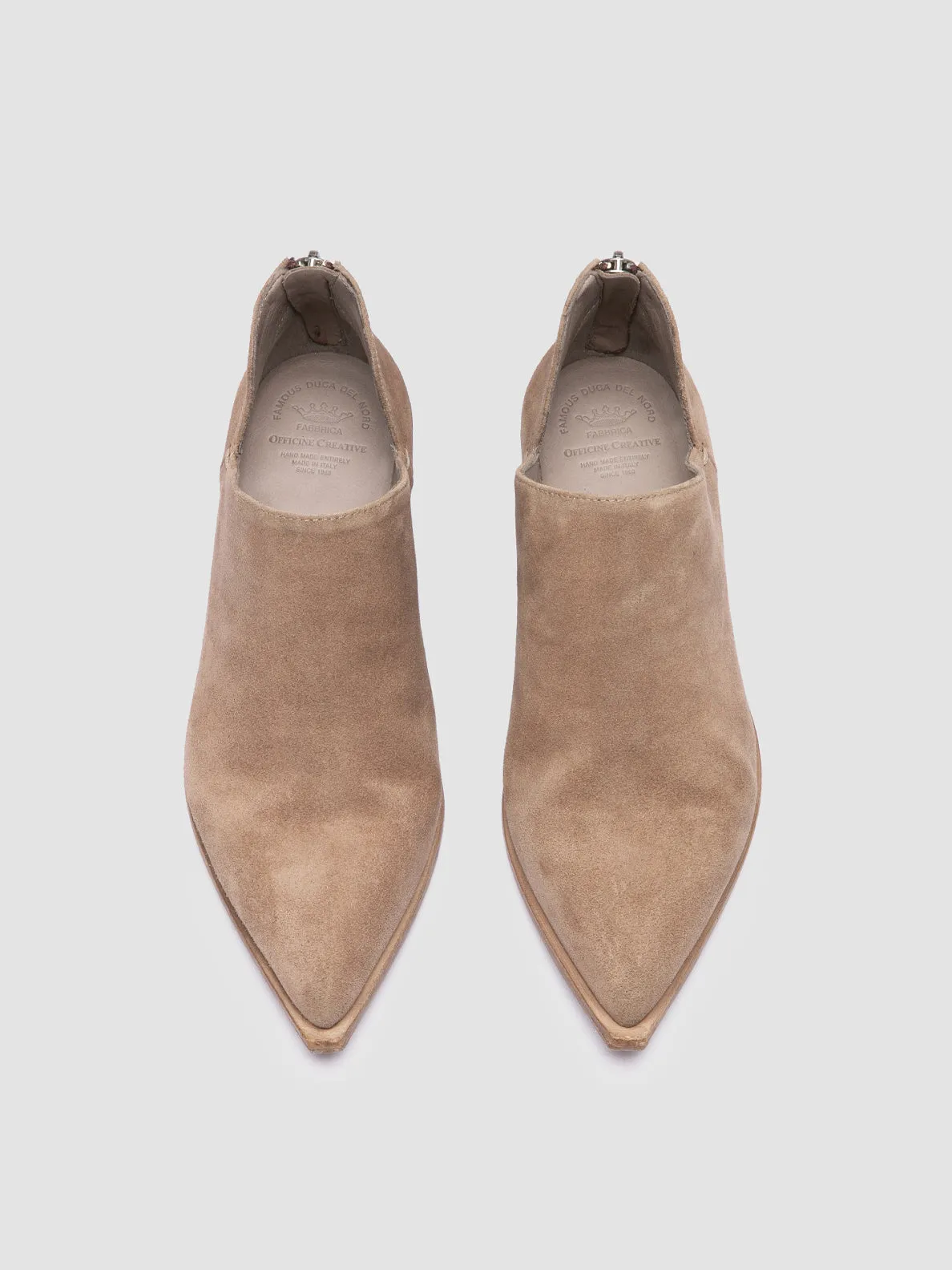 NOELIE DD 106 - Taupe Suede Zipped Boots