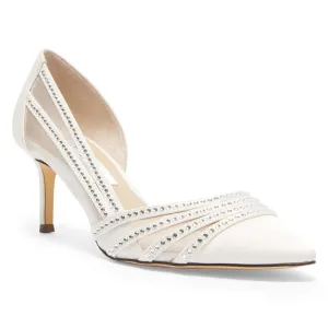 Noreen Heel in Ivory Satin