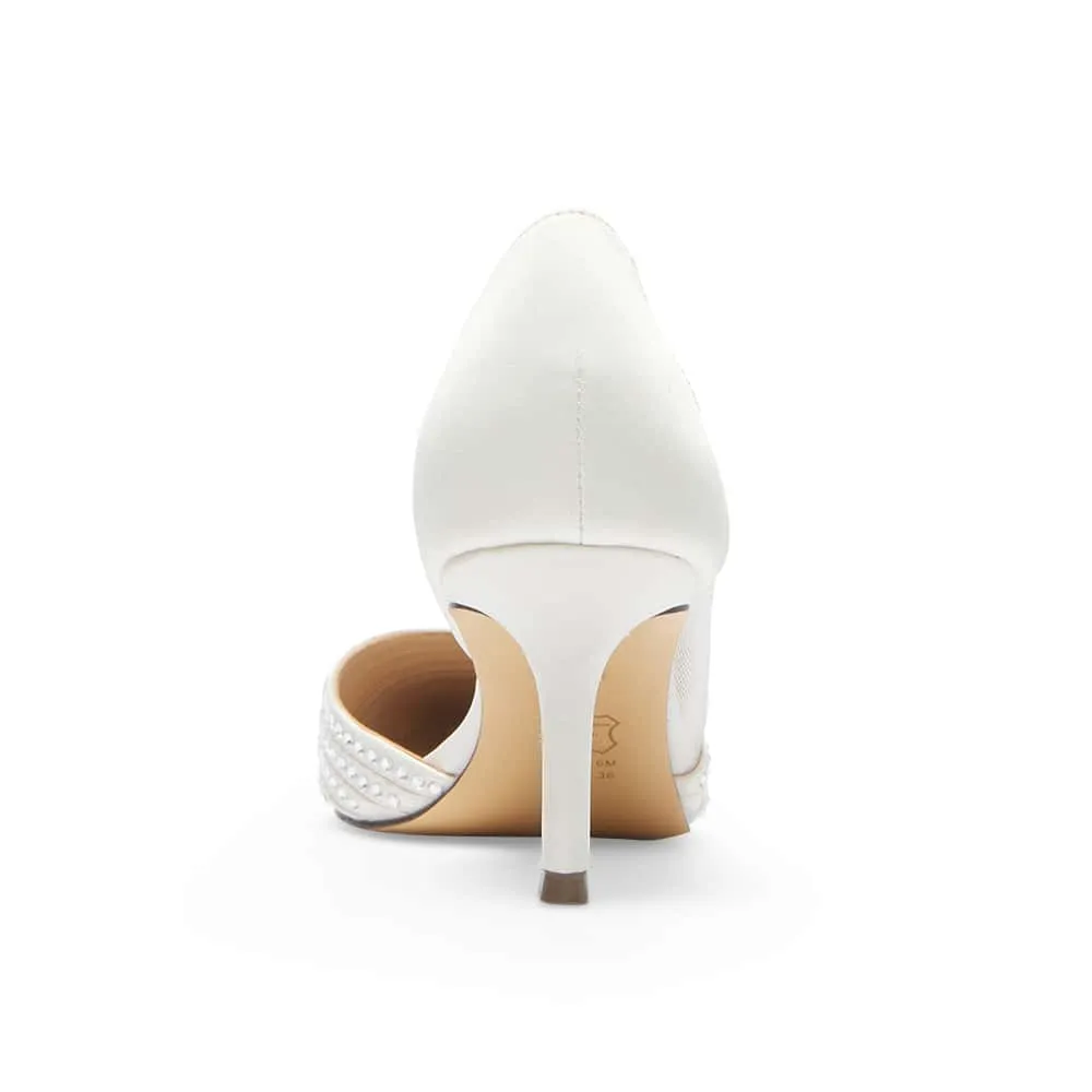 Noreen Heel in Ivory Satin