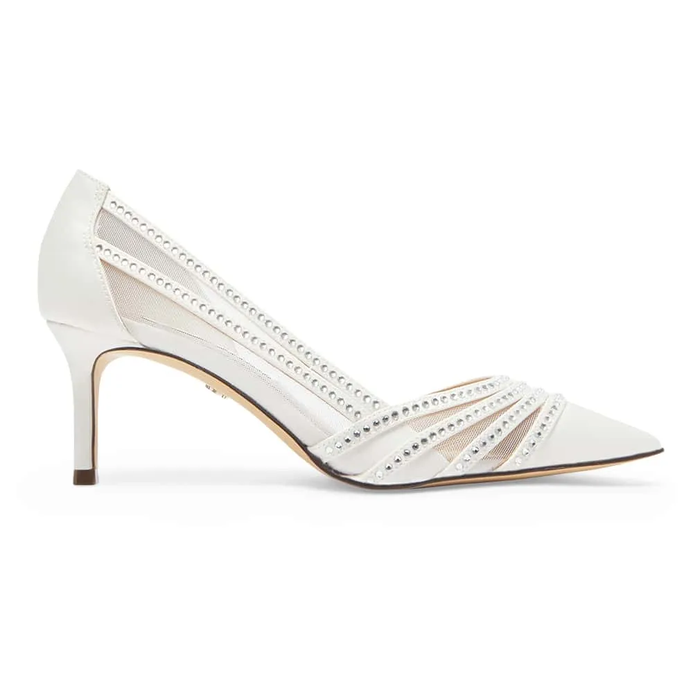 Noreen Heel in Ivory Satin