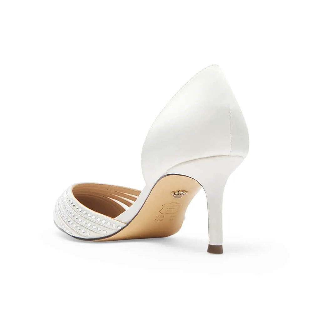 Noreen Heel in Ivory Satin