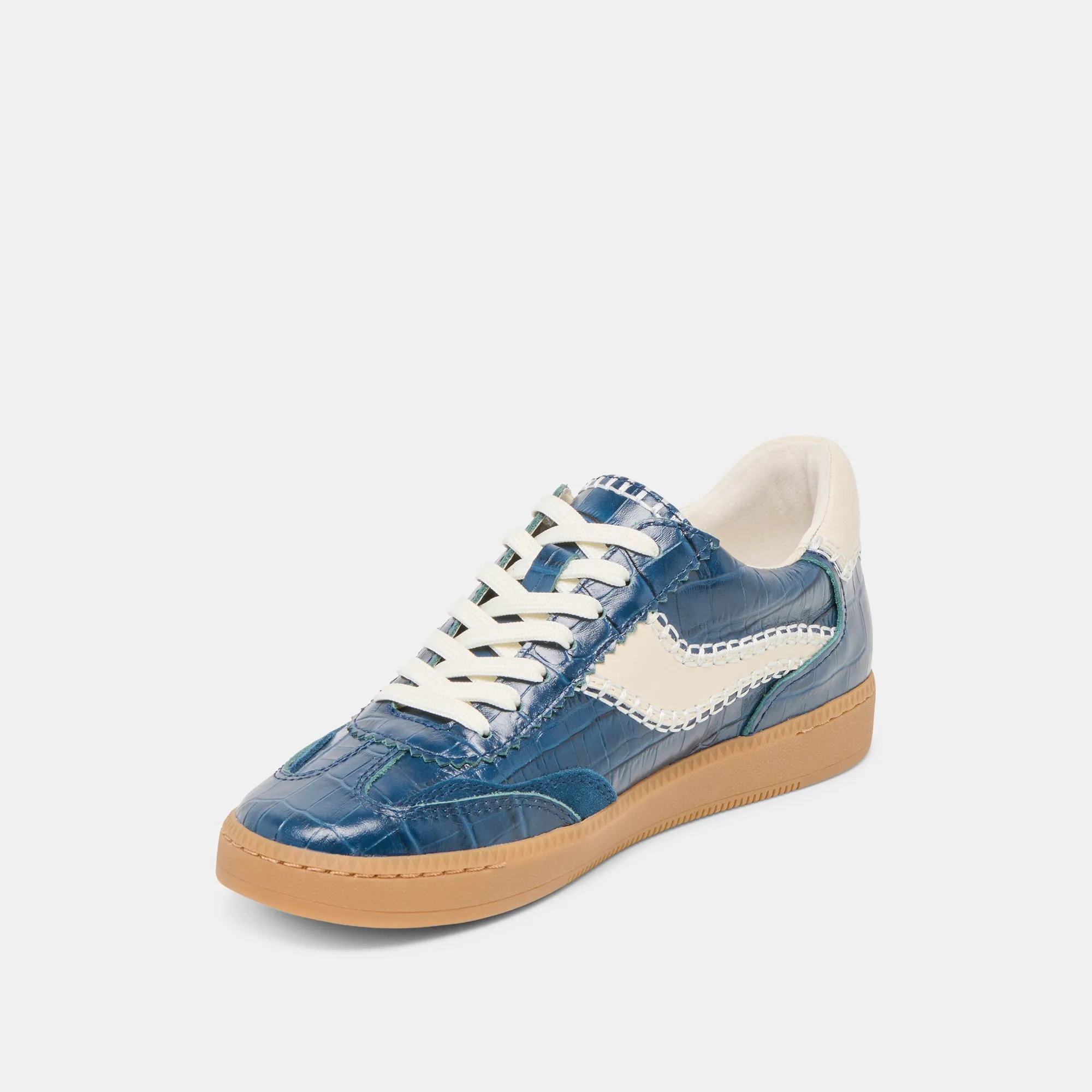 NOTICE STITCH SNEAKERS INK CROCO EMBOSSED LEATHER