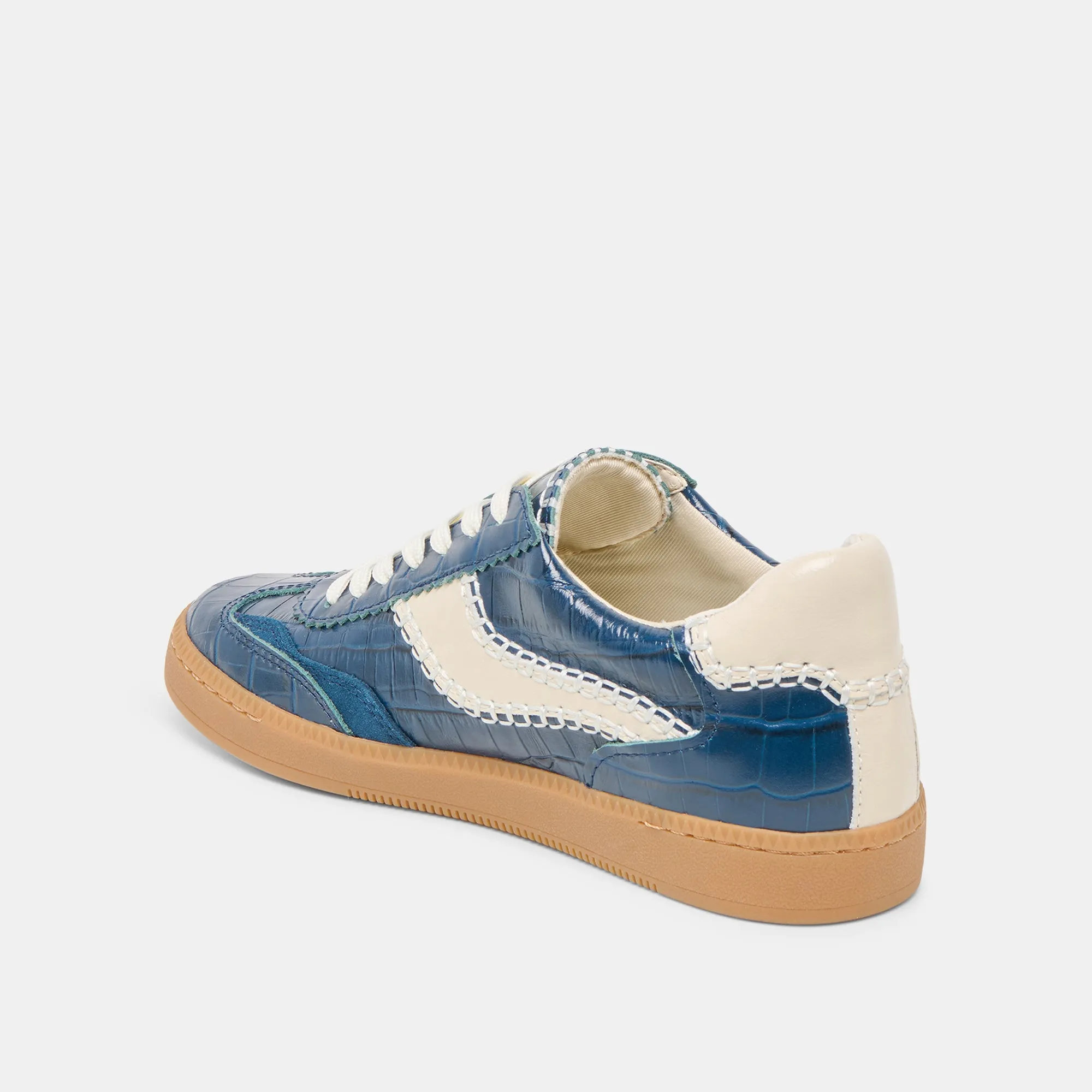 NOTICE STITCH SNEAKERS INK CROCO EMBOSSED LEATHER