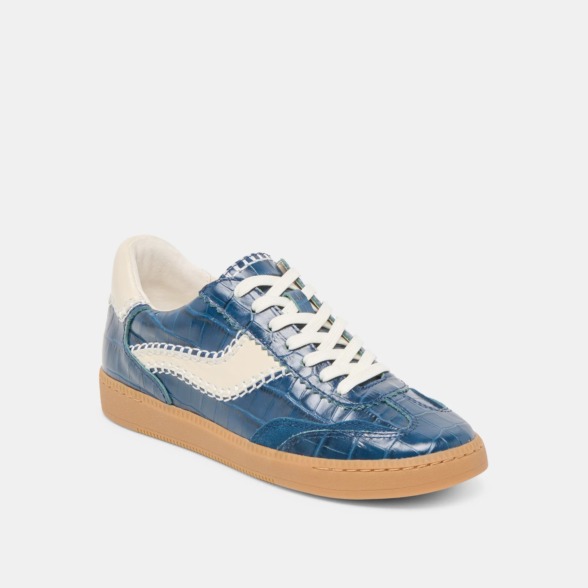 NOTICE STITCH SNEAKERS INK CROCO EMBOSSED LEATHER