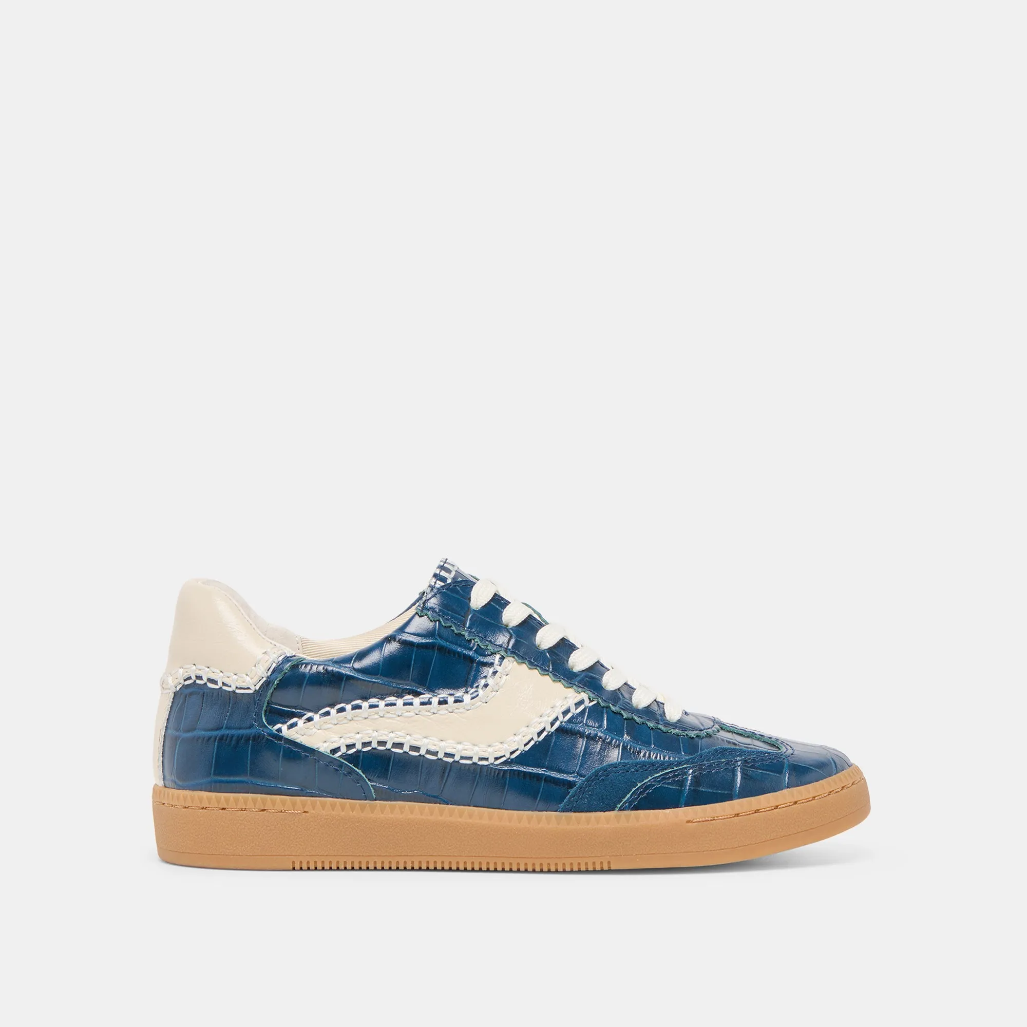NOTICE STITCH SNEAKERS INK CROCO EMBOSSED LEATHER