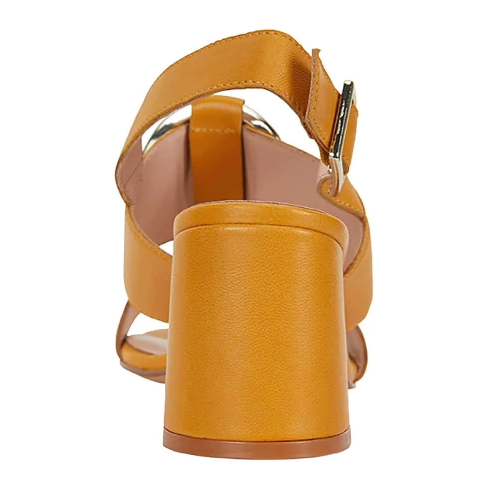 Obsess Heel in Yellow Leather