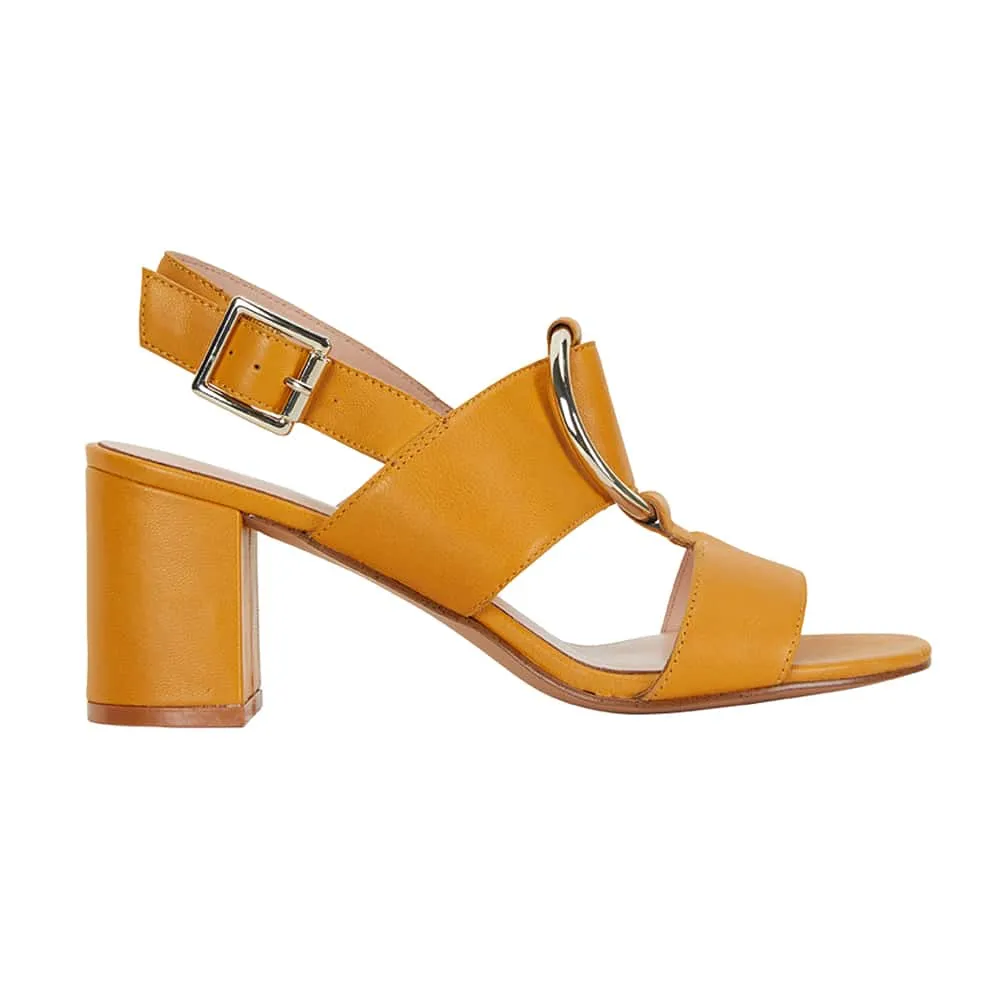 Obsess Heel in Yellow Leather
