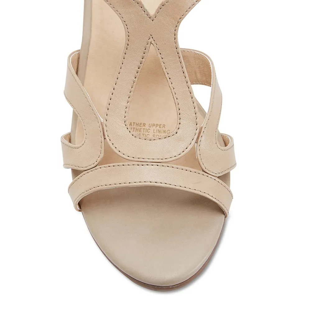 Odette Heel in Neutral Leather