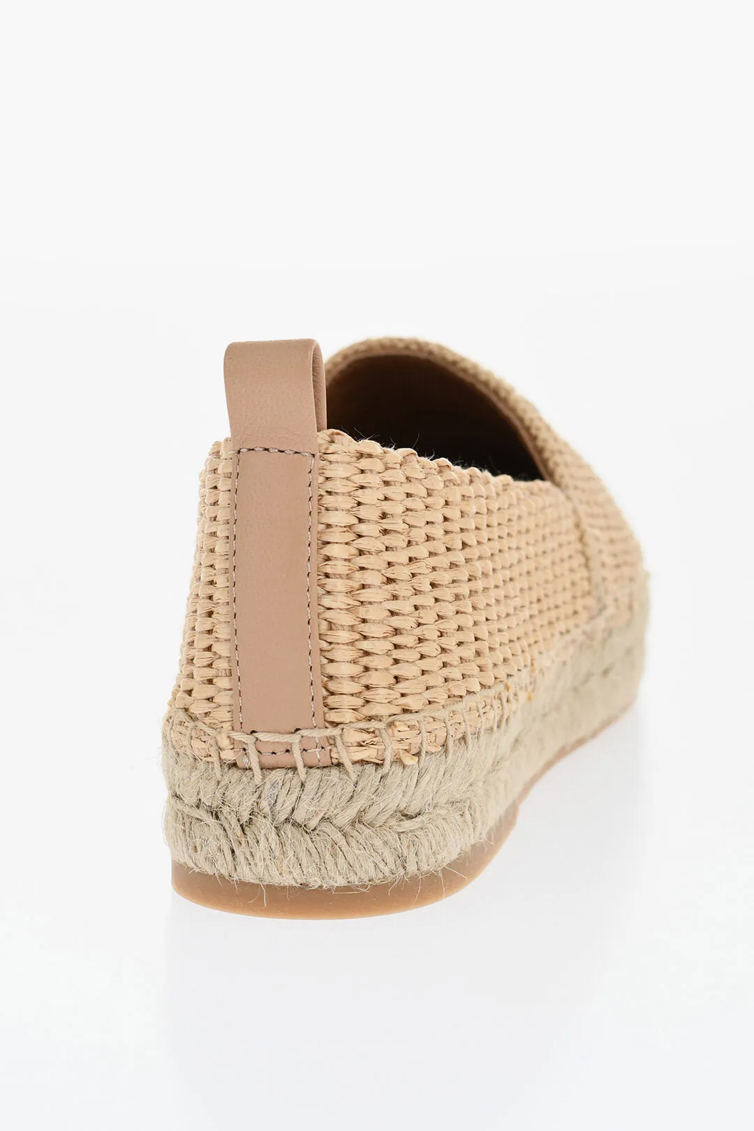 Off-White Raffia Arrow Espadrillas With Embroidered Logo