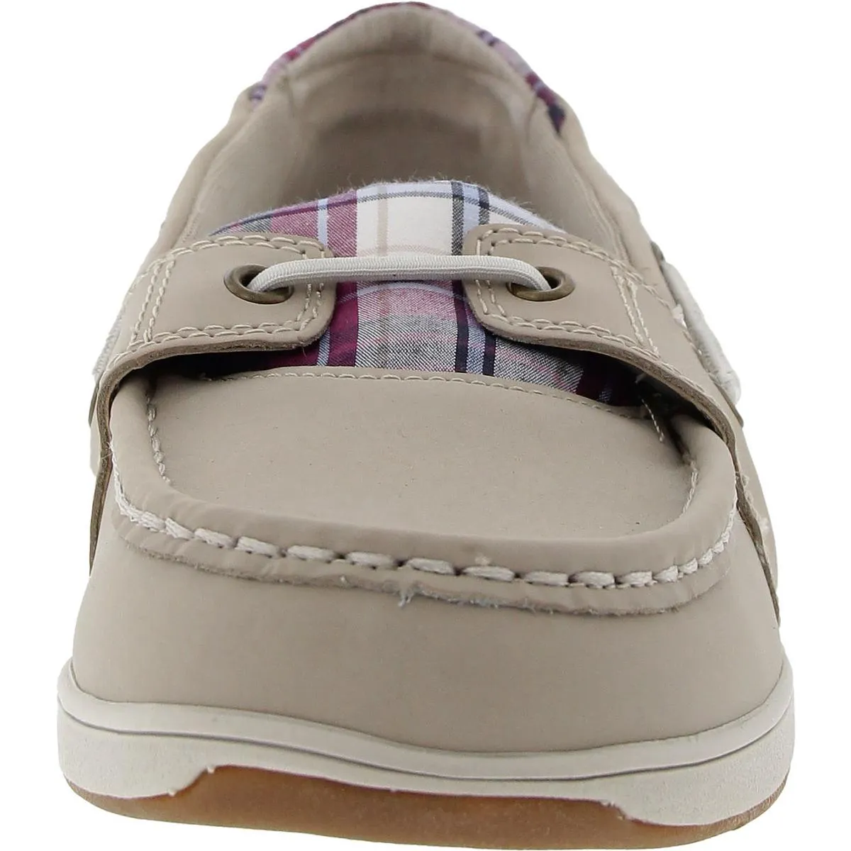 Orleans Womens Leather Moc Toe Boat Shoes