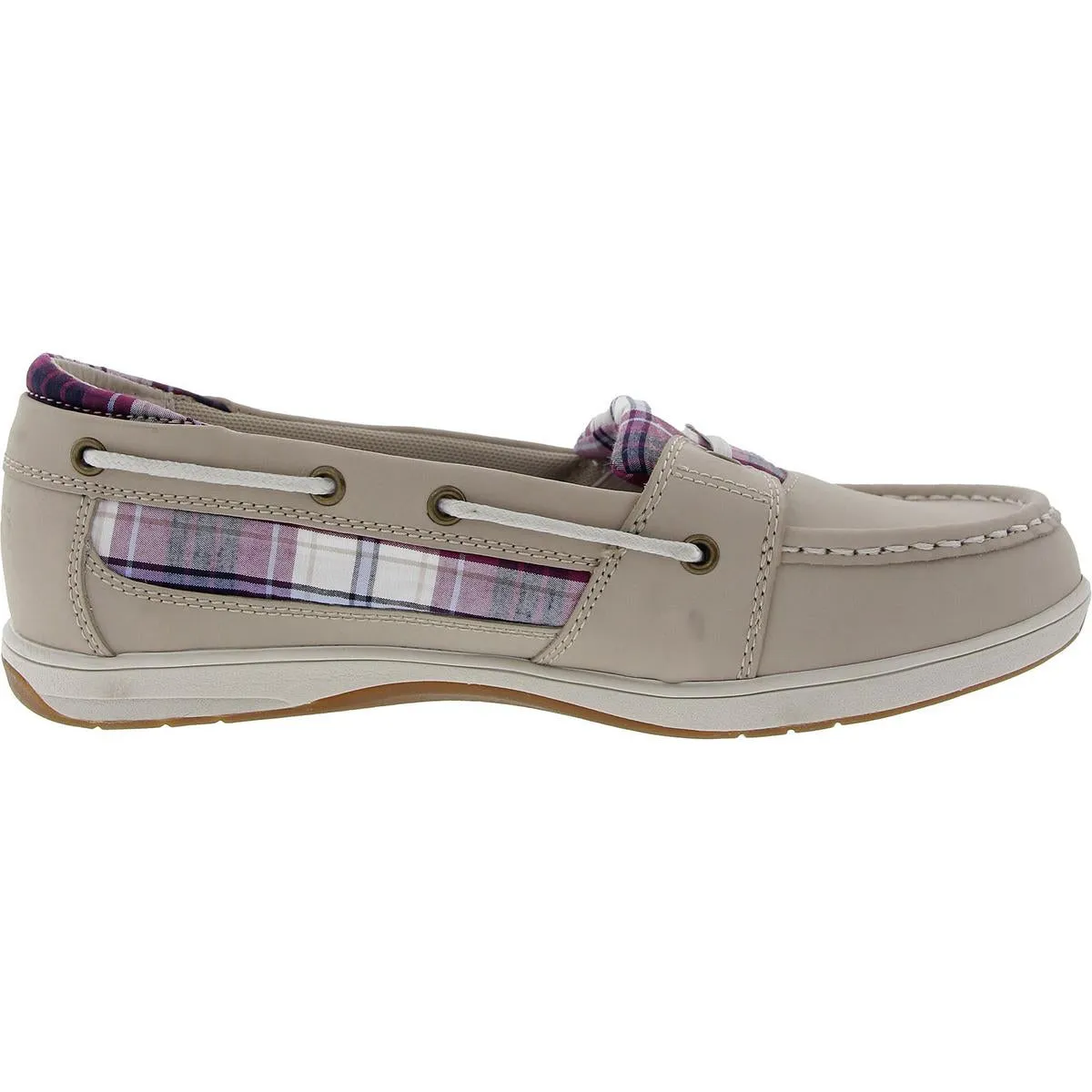 Orleans Womens Leather Moc Toe Boat Shoes