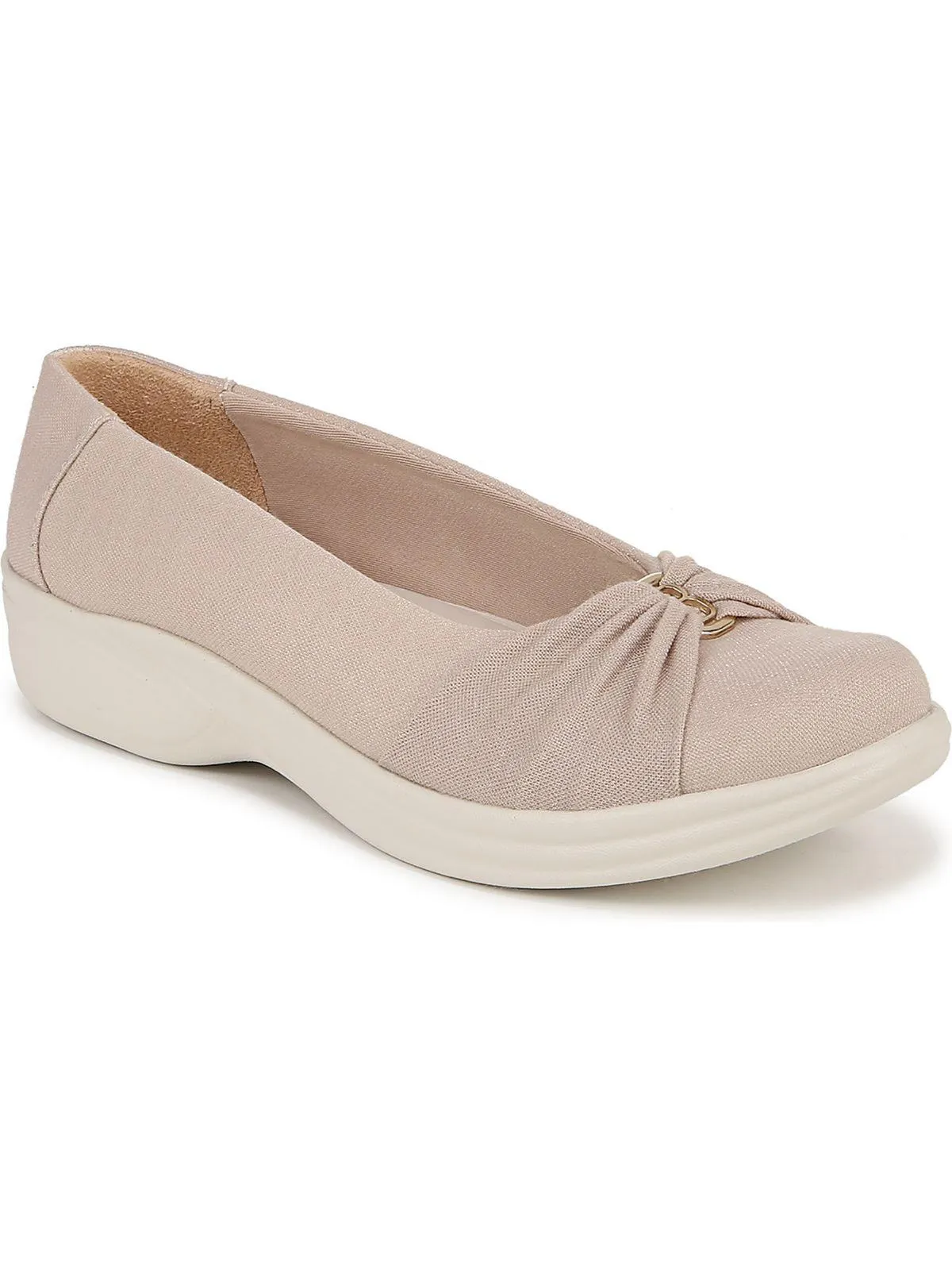 Paige Womens Cushioned Footbed Shimmer Ballet Flats