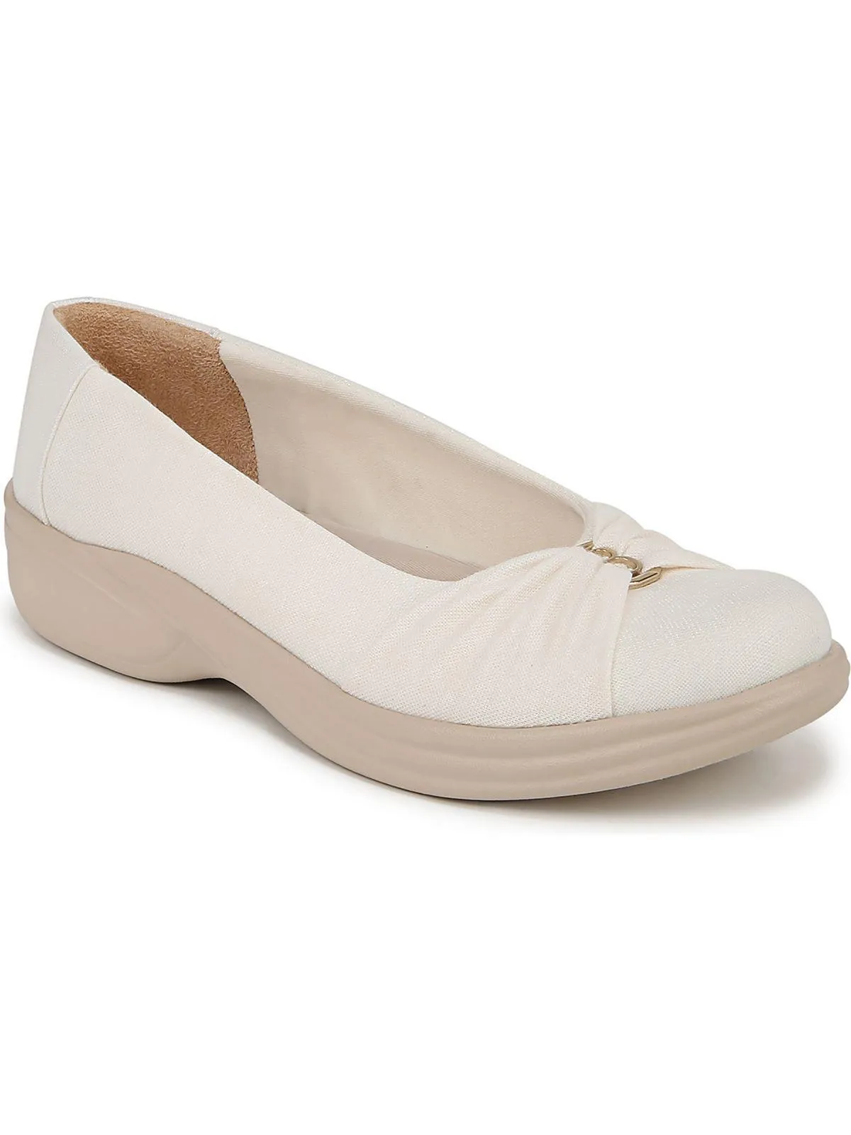 Paige Womens Cushioned Footbed Shimmer Ballet Flats