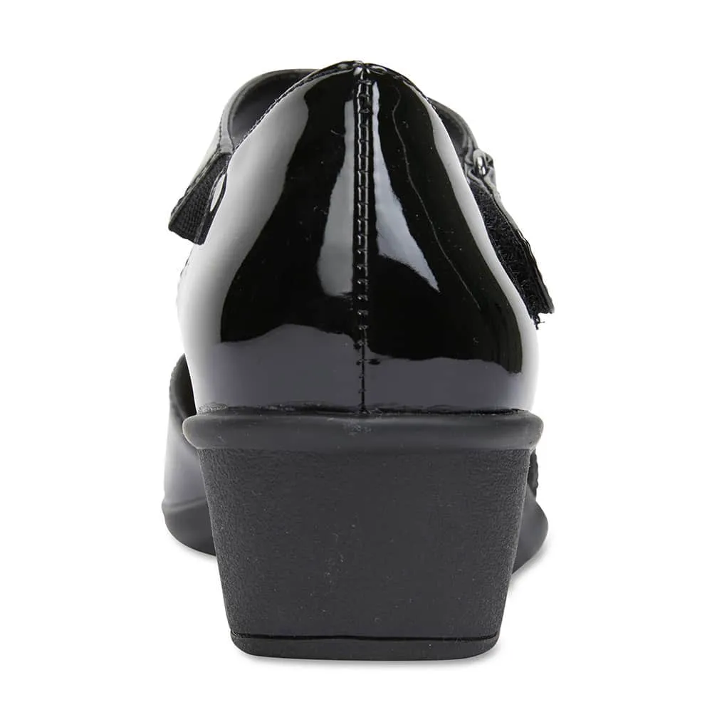 Pavilion Heel in Black Patent