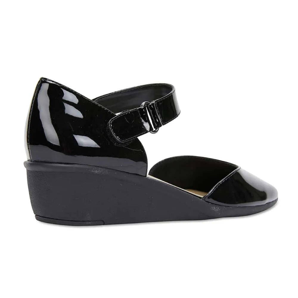 Pavilion Heel in Black Patent