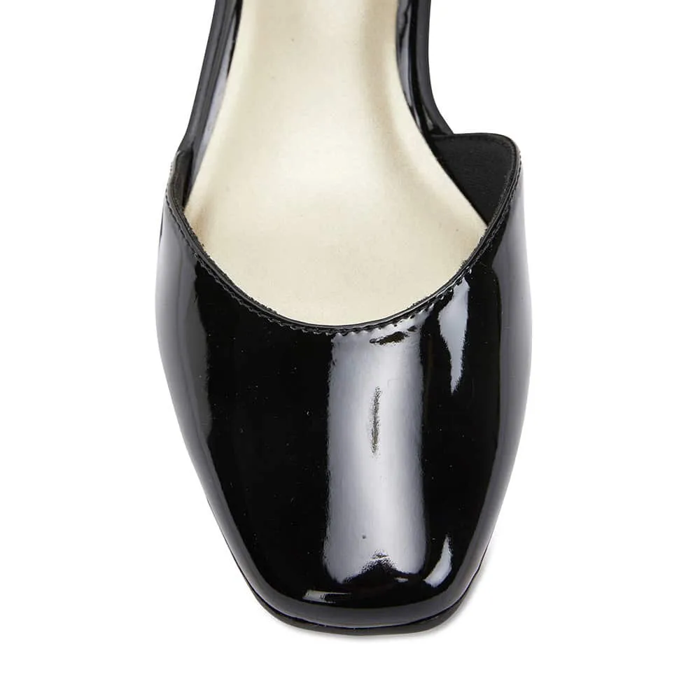 Pavilion Heel in Black Patent