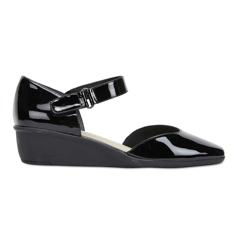 Pavilion Heel in Black Patent