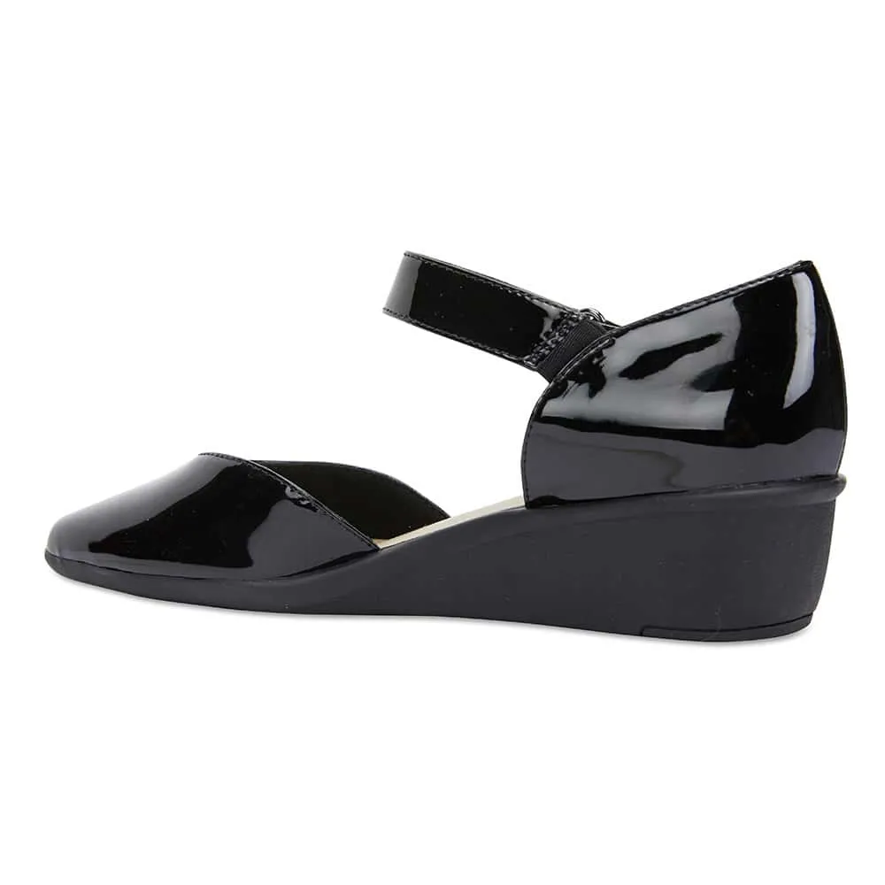 Pavilion Heel in Black Patent