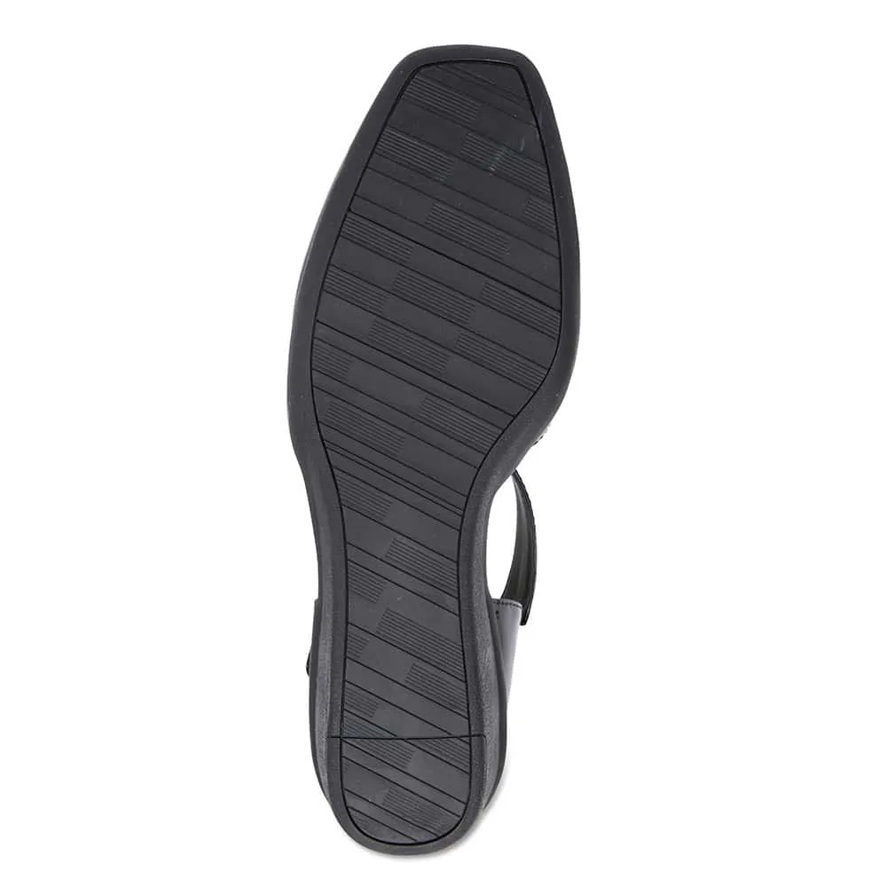 Pavilion Heel in Black Patent