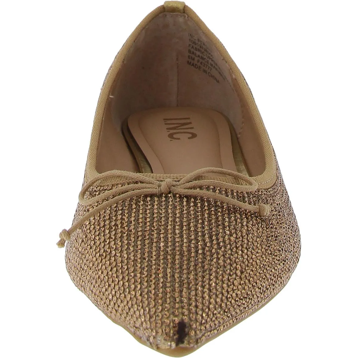 Perseif Womens Embellished Bow Ballet Flats