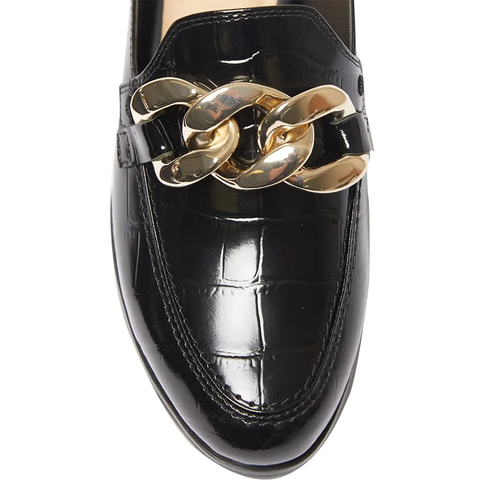 Pivot Loafer in Black Croc