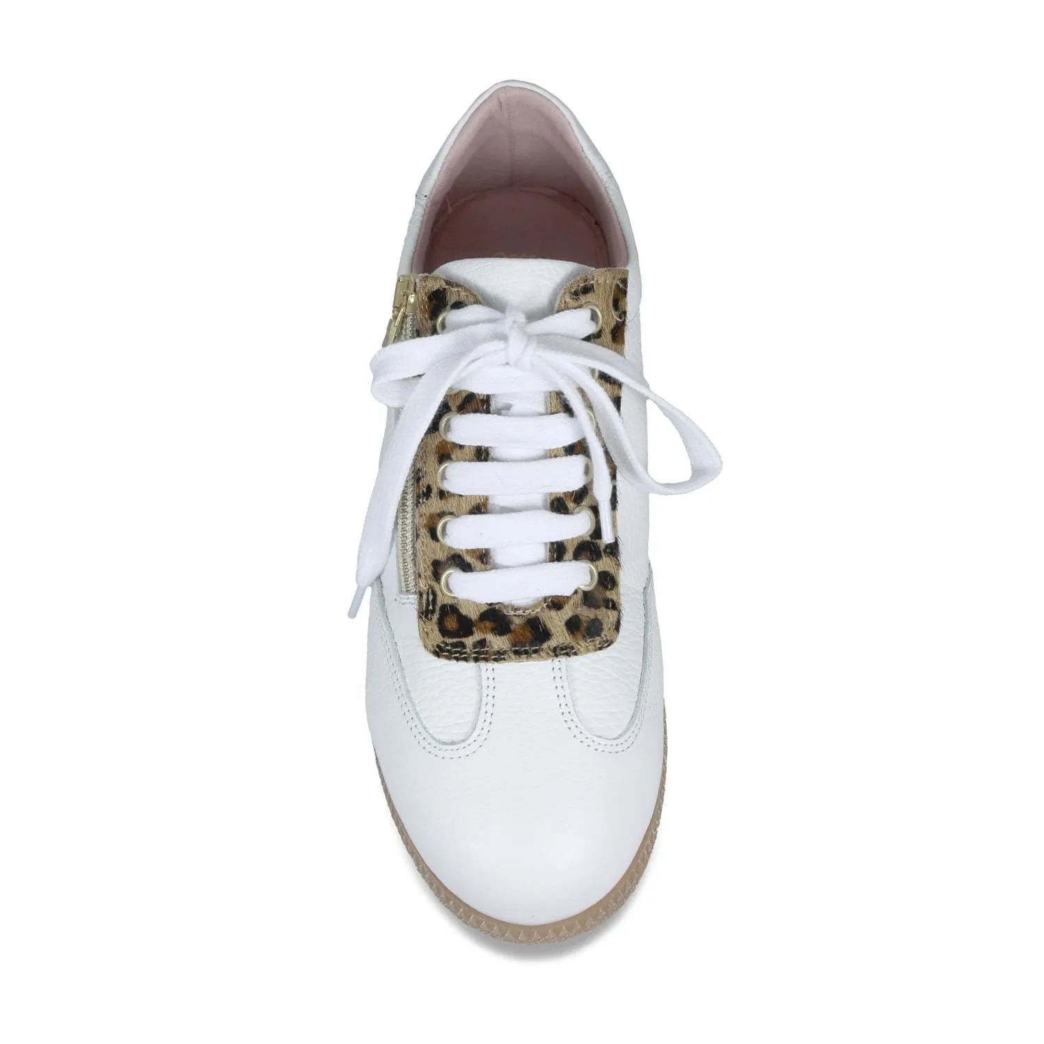Pixie: White Leather & Luxe Leopard