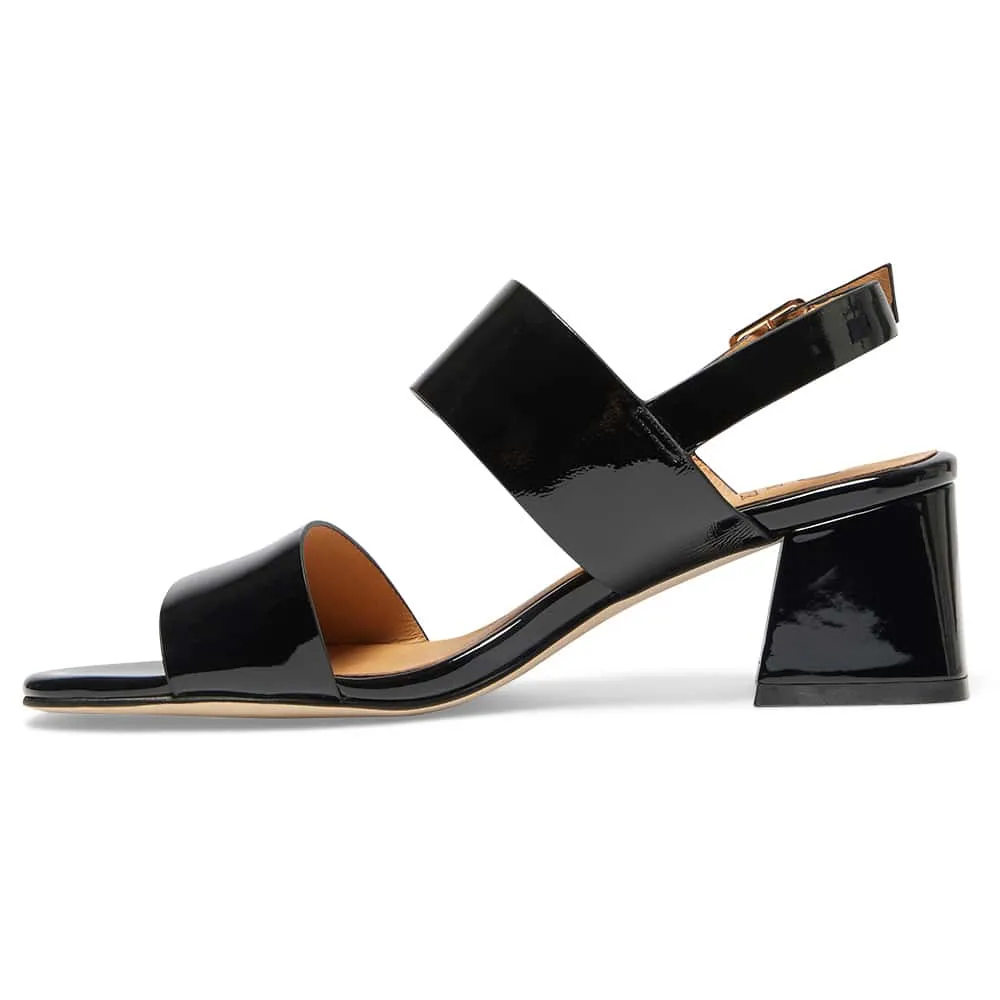 Plato Heel in Black Patent