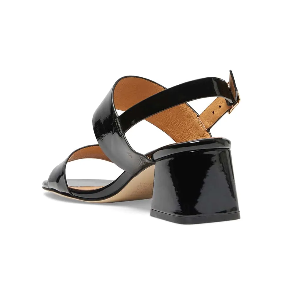 Plato Heel in Black Patent
