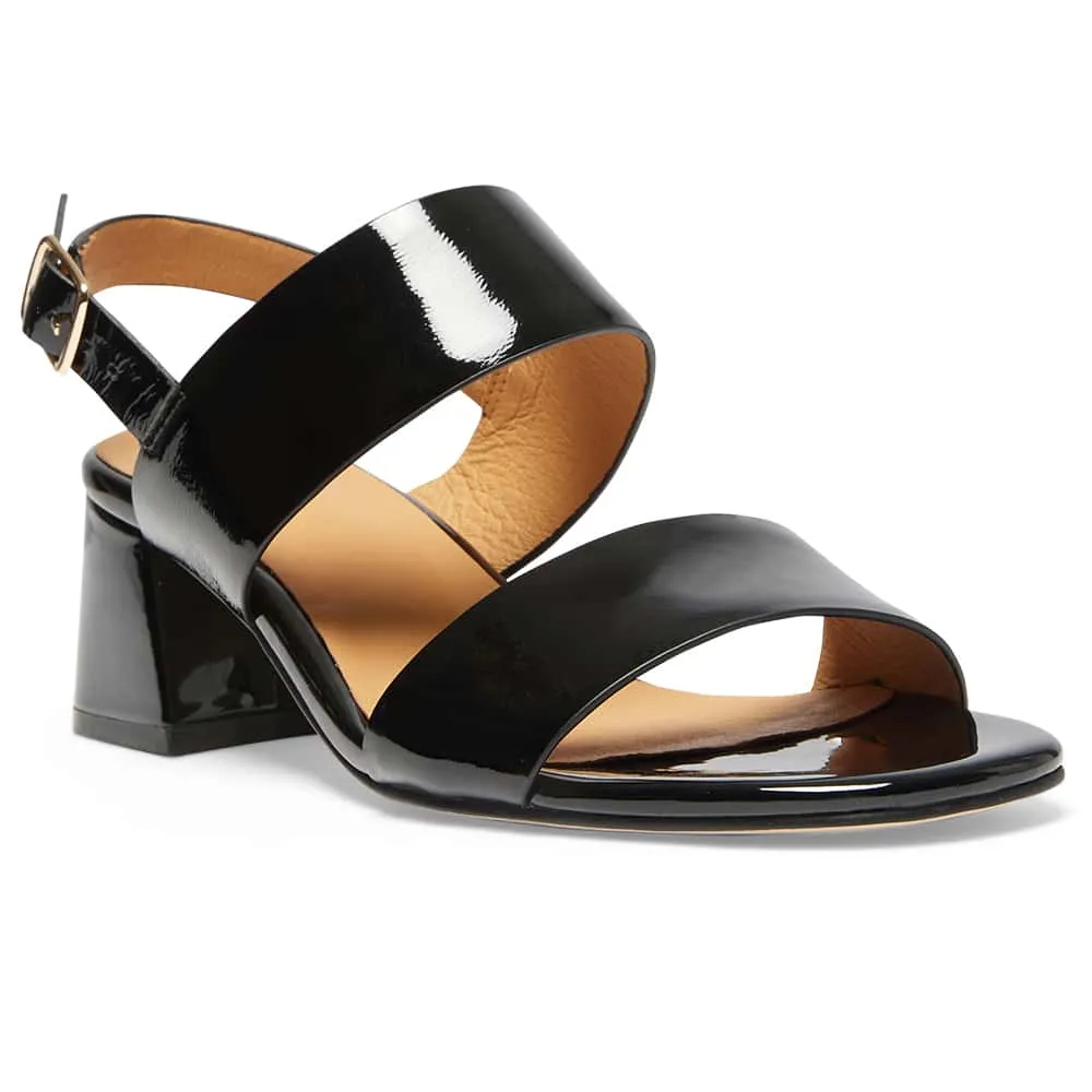 Plato Heel in Black Patent
