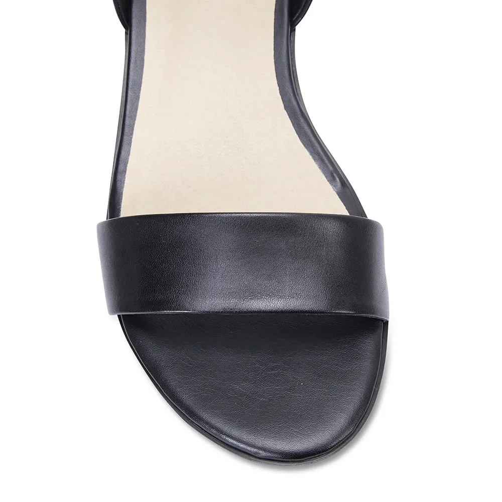 Pluto Heel in Black Leather