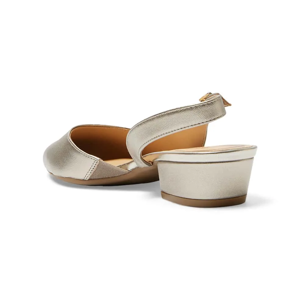 Ramsey Heel in Pewter Leather
