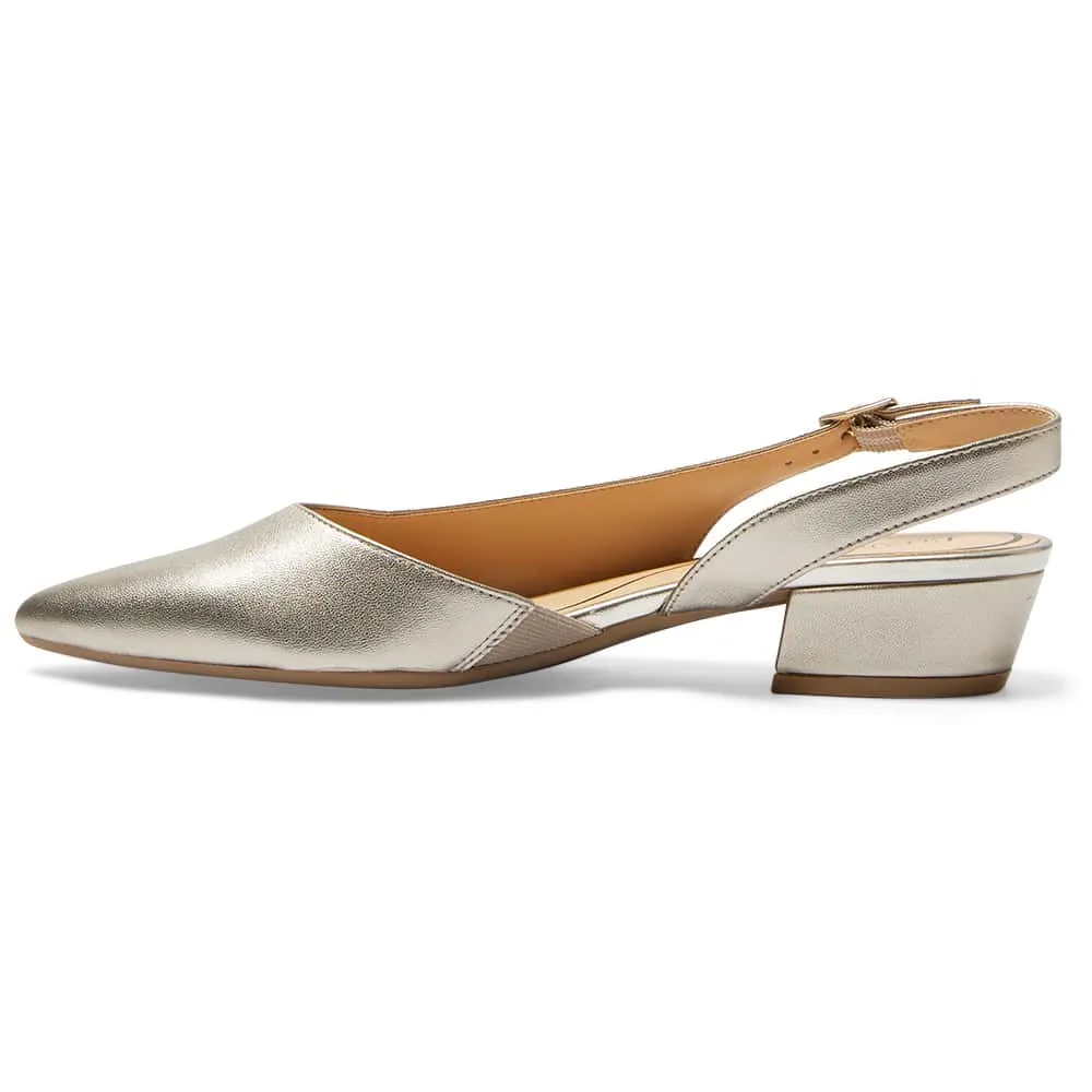 Ramsey Heel in Pewter Leather
