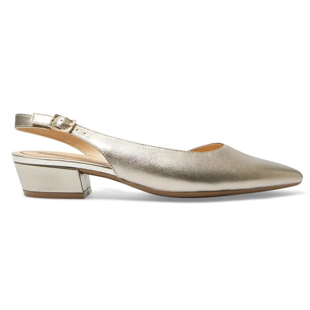 Ramsey Heel in Pewter Leather