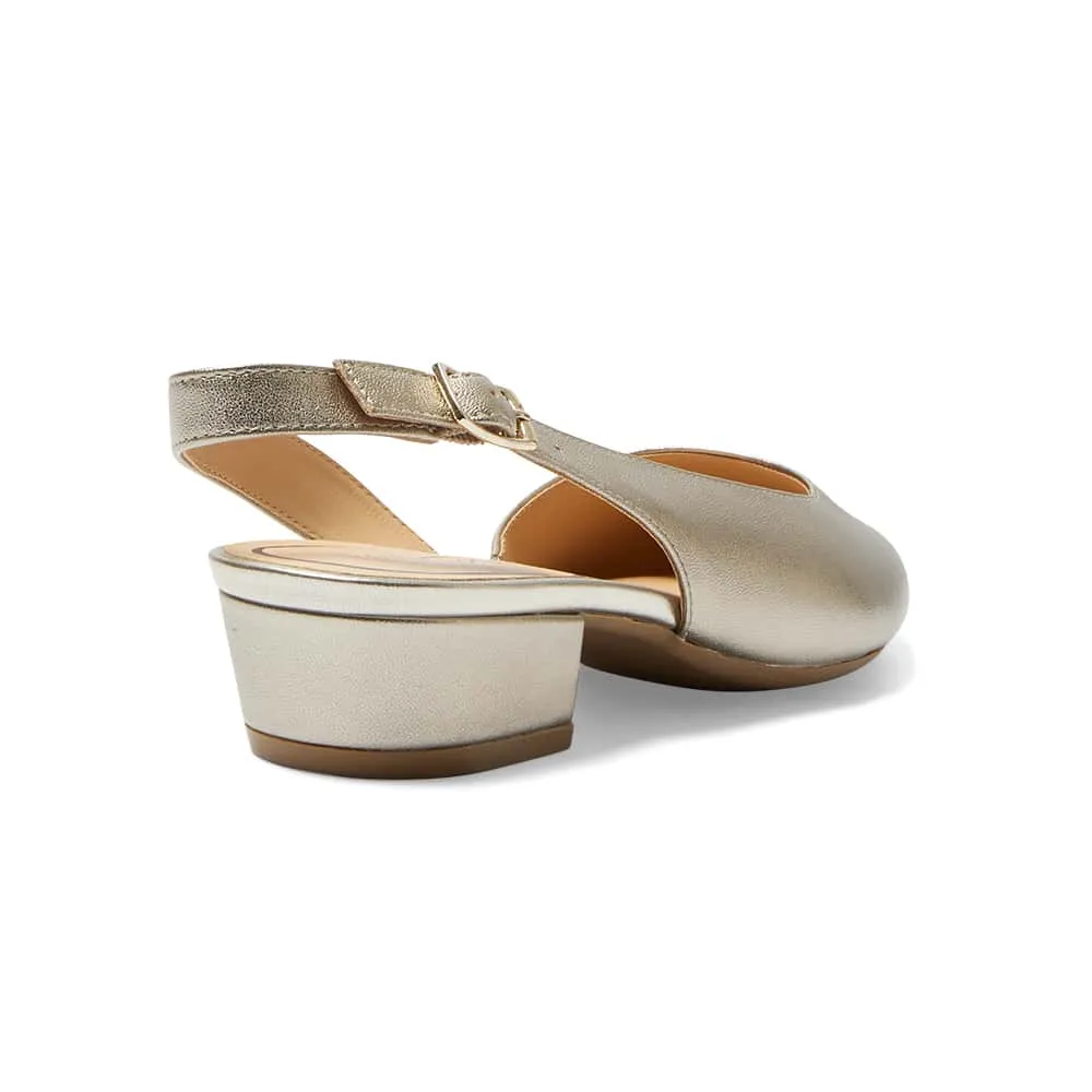 Ramsey Heel in Pewter Leather