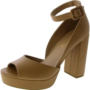 Reemaa Womens Faux Leather Ankle Strap Heels