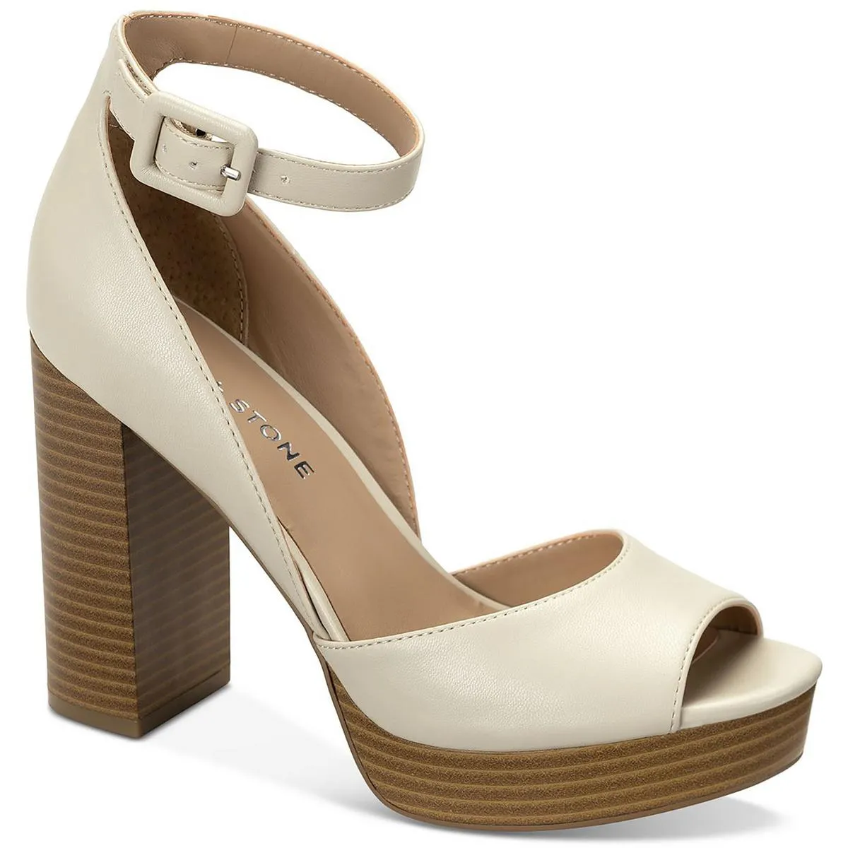 Reemaa Womens Faux Leather Ankle Strap Heels