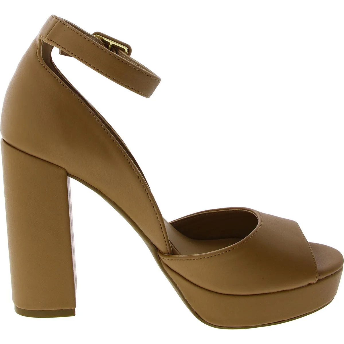 Reemaa Womens Faux Leather Ankle Strap Heels