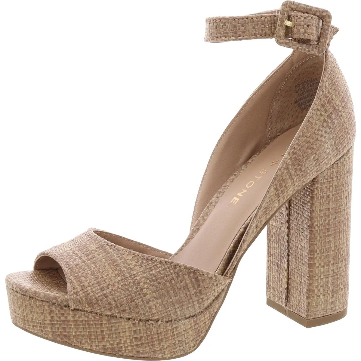 Reemaa Womens Faux Leather Ankle Strap Heels