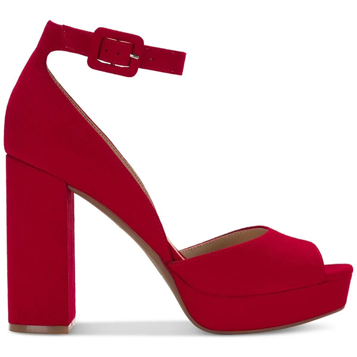 Reemaa Womens Faux Leather Ankle Strap Heels