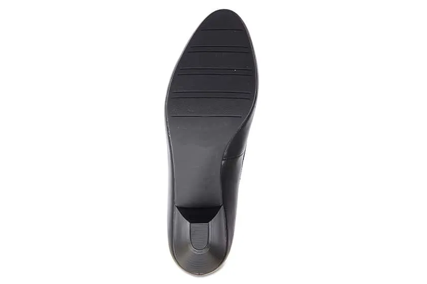 Rhianna Heel in Black Leather