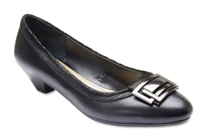 Rhianna Heel in Black Leather