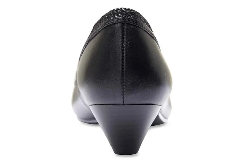 Rhianna Heel in Black Leather