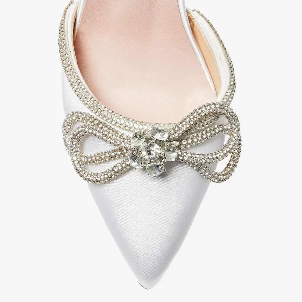 Rory Heel in Ivory Satin