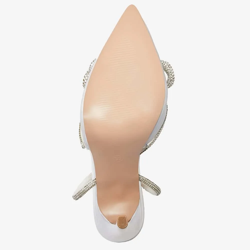 Rory Heel in Ivory Satin