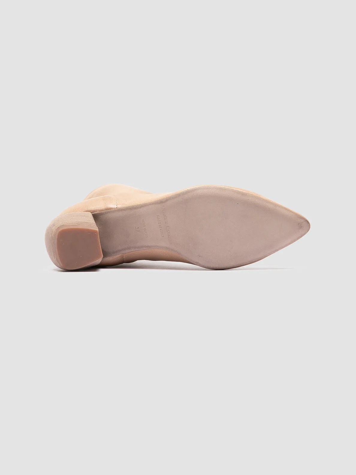 SALLY 001 - Beige Leather Booties